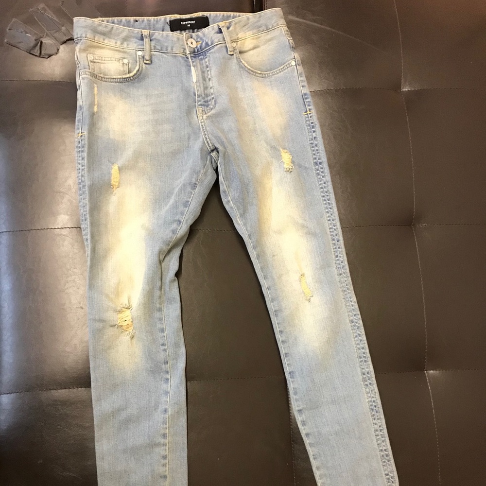Represent Light Wash Jeans Sz 32 skinny fit